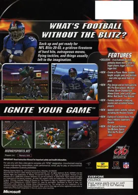 NFL Blitz 2003 (USA) box cover back